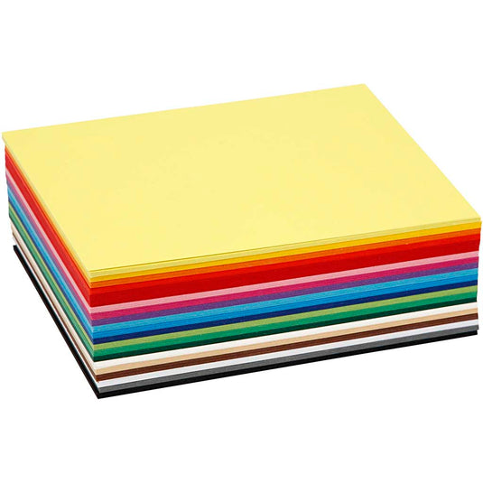 Colortime gekleurd karton, a6, vel 105x148 mm, 180 gr, diverse kleuren, 300 div vellen 1 doos