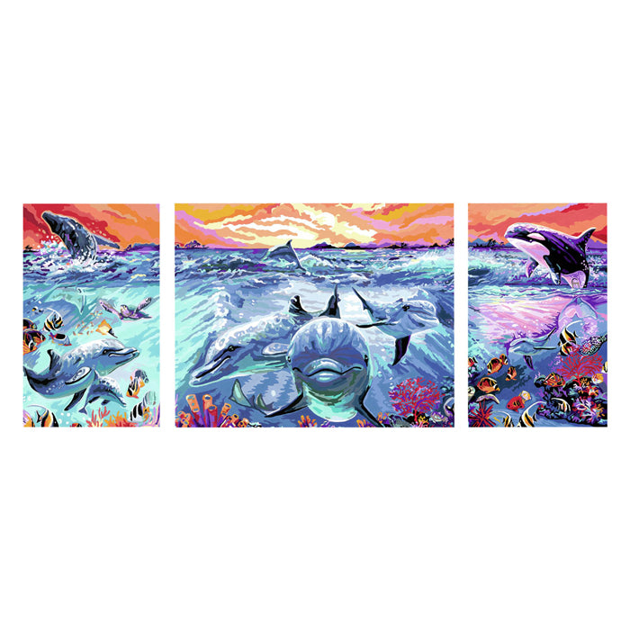 Load image into Gallery viewer, Ravensburger creart schilderen op nummer - dolphins at sunset
