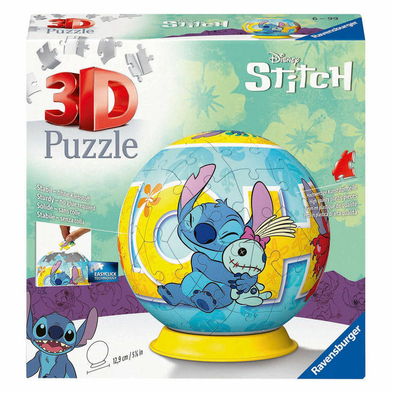 Load image into Gallery viewer, Ravensburger 3d puzzelbal stitch en pop, 54st.
