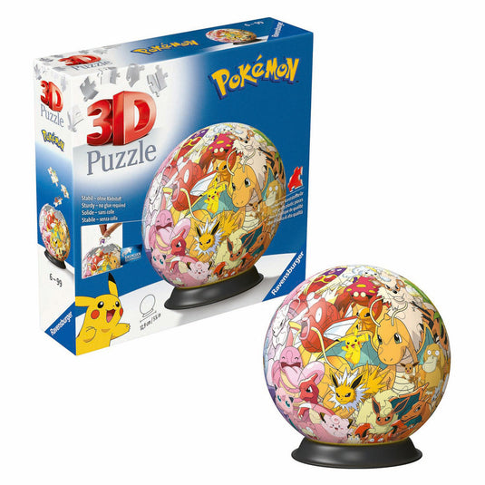 Ravensburger 3d puzzelbal pokémon karakters, 54st.