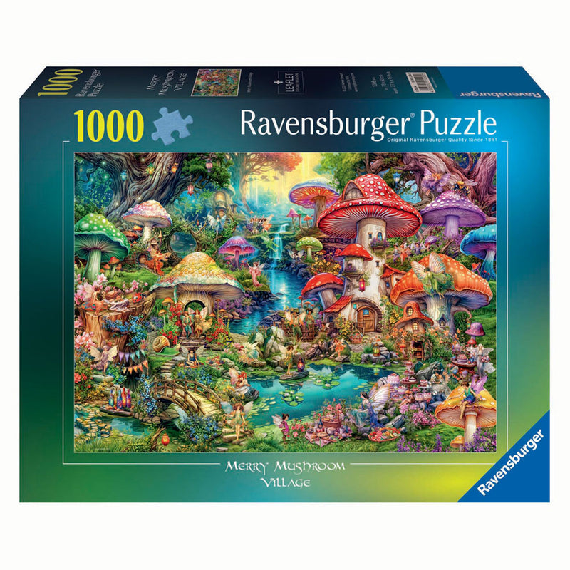 Load image into Gallery viewer, Ravensburger legpuzzel merry mushroom village, 1000st.
