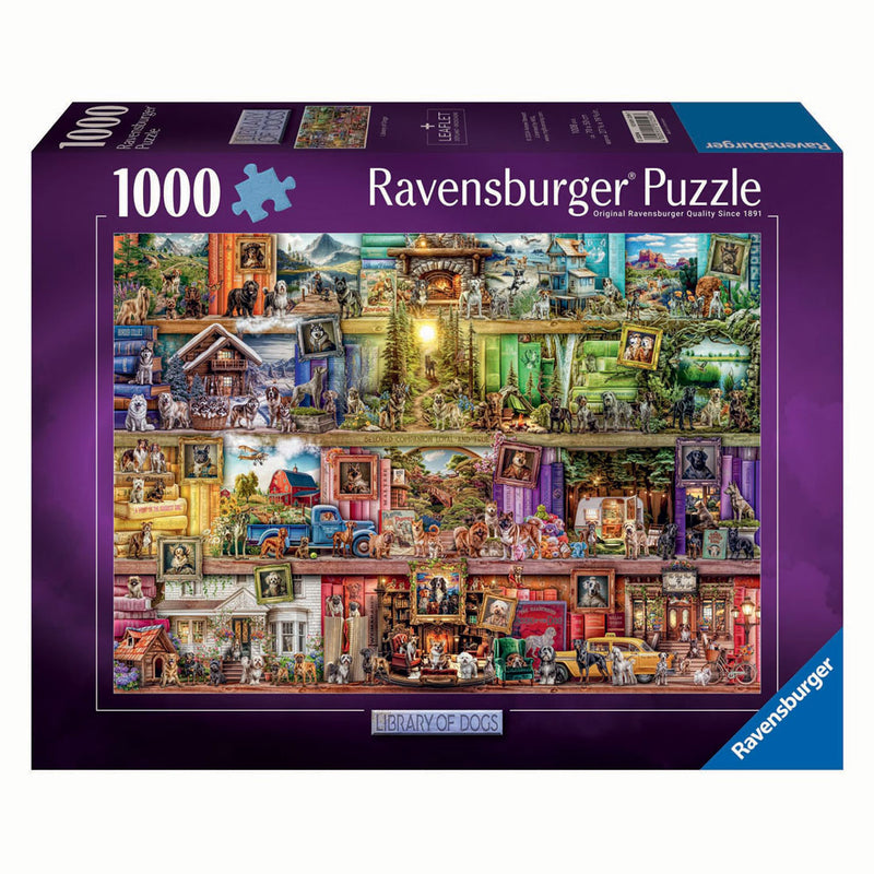 Load image into Gallery viewer, Ravensburger legpuzzel the library of dogs, 1000st.
