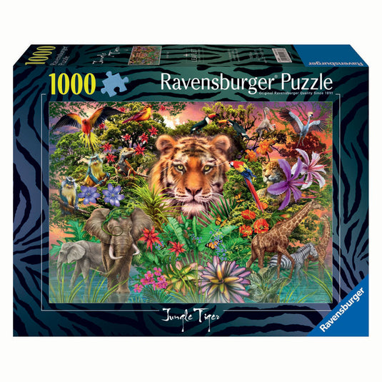 Merkloos sans marque ravensburger legpuzzel jungle tiger, 1000st.