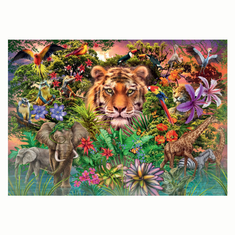 Load image into Gallery viewer, Merkloos sans marque ravensburger legpuzzel jungle tiger, 1000st.
