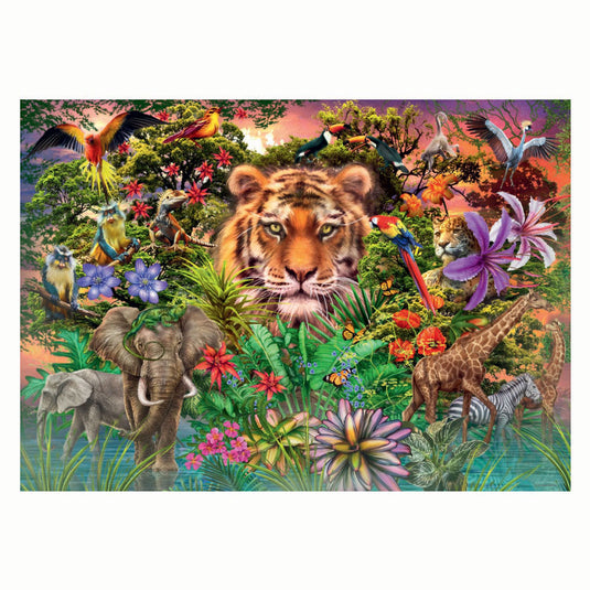 Merkloos sans marque ravensburger | puzzel | jungle tiger | 1000 stukjes