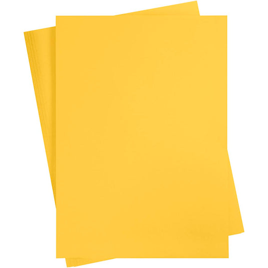 Gekleurd karton, a2, vel 420x594 mm, 180 gr, sun yellow, 10 vel 1 doos