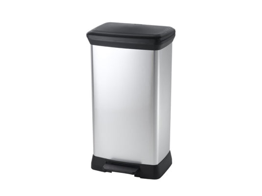 Curver decobin 50l rechthoekig zilver zw