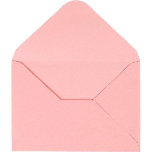 Enveloppen, afmeting envelop 11,5x16 cm, 110 gr, lichtrood, 10 stuk 1 doos