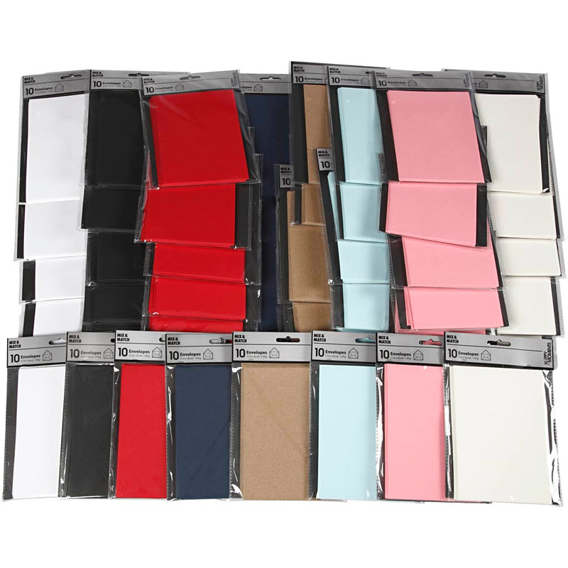 Afbeelding laden in galerijviewer, Https: www.cchobby.nl enveloppen-afmeting-envelop-11-5x16-cm-110-gr-zwart-blauw-rood-wit-8x10-doos-1-doos
