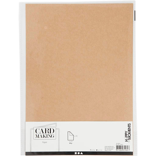 Creativ company papier, a4, vel 210x297 mm, 120 gr, naturel, 20 stuk 1 doos