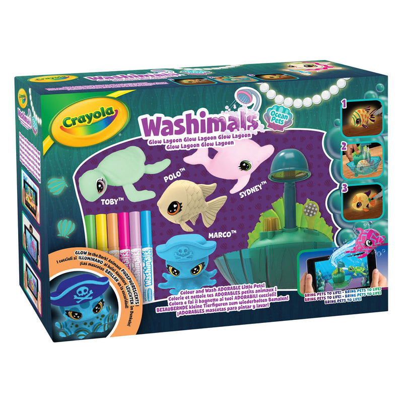 Load image into Gallery viewer, Crayola washimals ocean glow lagoon speelset
