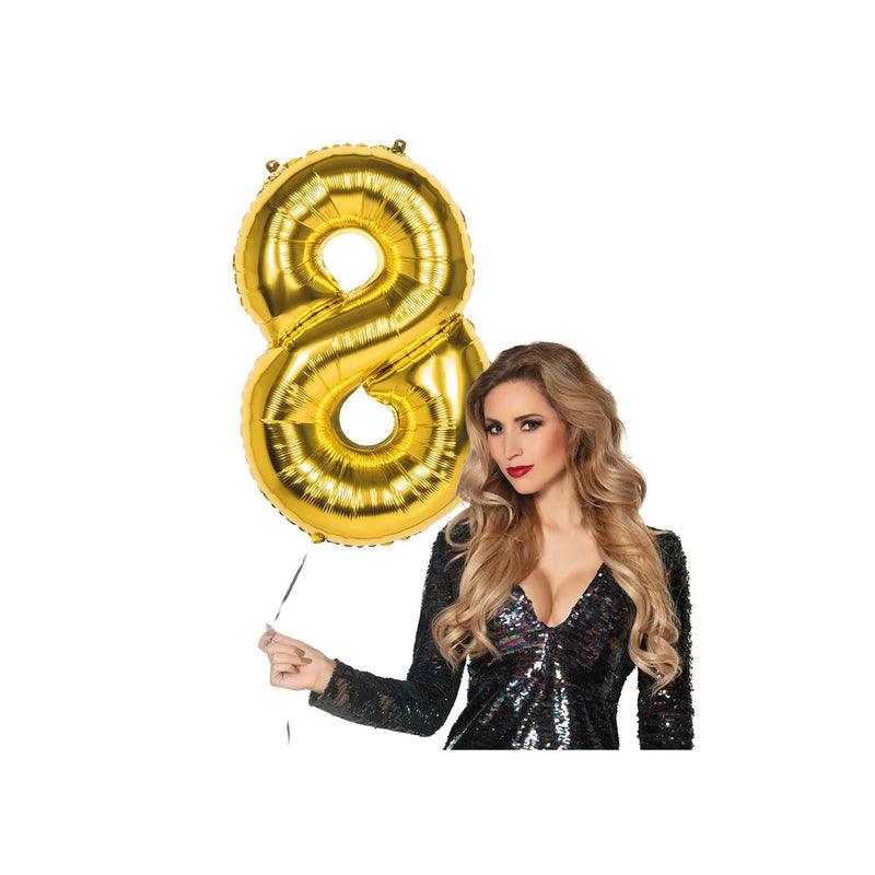 Load image into Gallery viewer, Boland folieballon 8 goud 86cm
