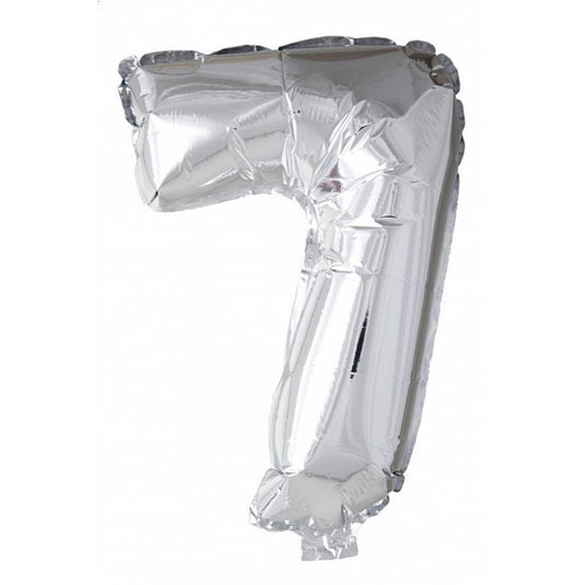 Boland folie ballon nummer '7' zilver 86cm