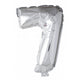 Boland folie ballon nummer '7' zilver 86cm
