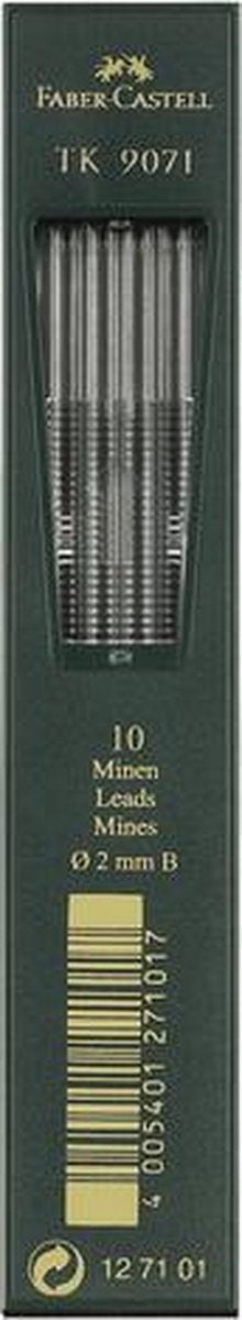 Faber-castell vulpotlood-vulling tk 9071 b zwart 10 stuks
