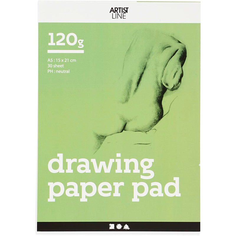 Load image into Gallery viewer, Creativ company tekenbord, a5, vel 148x210 mm, 120 gr, wit, 30 vel 1 stuk
