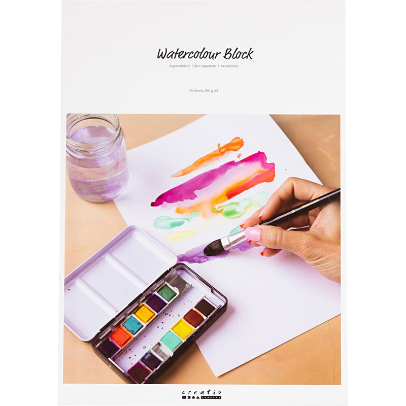 Load image into Gallery viewer, Creativ company aquarelblok, a3, vel 297x420 mm, 180 gr, wit, 20 vel 1 stuk
