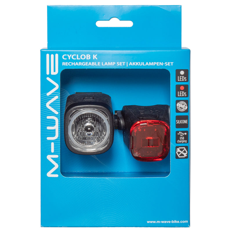 Load image into Gallery viewer, M-wave cyclob k rechargeable battery lighting set
