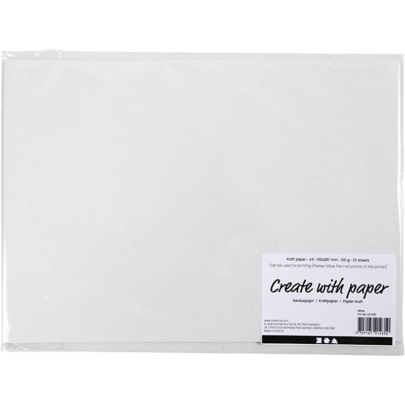 Load image into Gallery viewer, Https: www.cchobby.nl kraft-papier-a4-vel-210x297-mm-100-gr-wit-20-vel-1-doos

