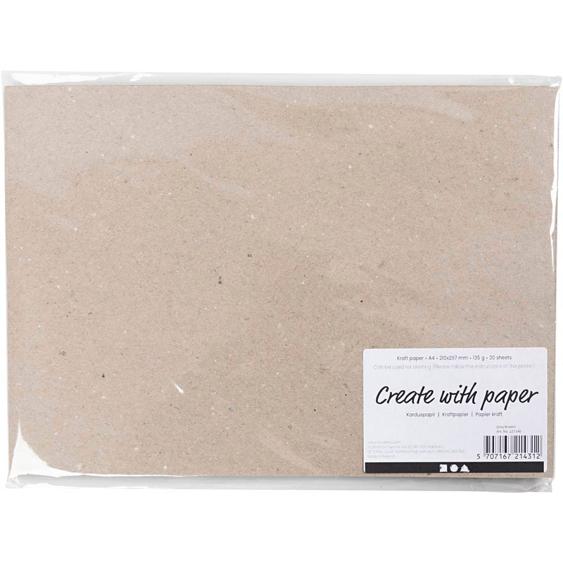 Afbeelding laden in galerijviewer, Https: www.cchobby.nl kraft-papier-a4-vel-210x297-mm-135-gr-grijs-bruin-20-vel-1-doos
