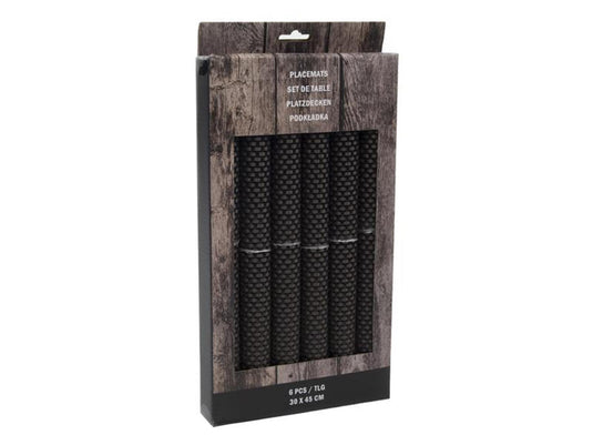 Svenska living placemat set a 6 30x45cm poly bruin