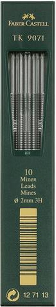 Faber-castell potloodstiftjes - tk9071 - lijnbreedte 2,0mm - hardheid 3h - 10 stuks - fc-127113