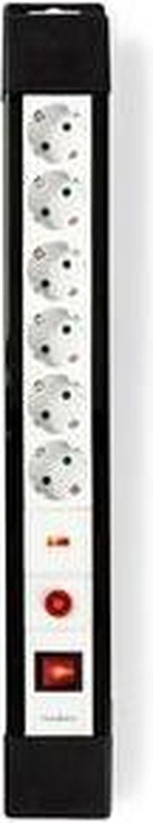 Nedis stekkerdoos met overspanningsbeveiliging - 6-wegs - randaarde stekker type f (cee 7 7) - 3.00 m - 3500 w - 16 a - soort aarding: zijcontacten - hoek van stopcontact: 45 ° - h05vv-f 3g1.5 mm²