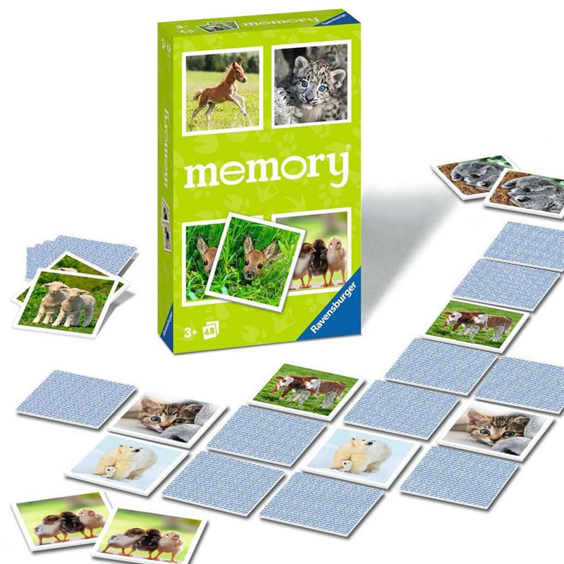 Load image into Gallery viewer, Ravensburger spel memory jonge dieren pocket
