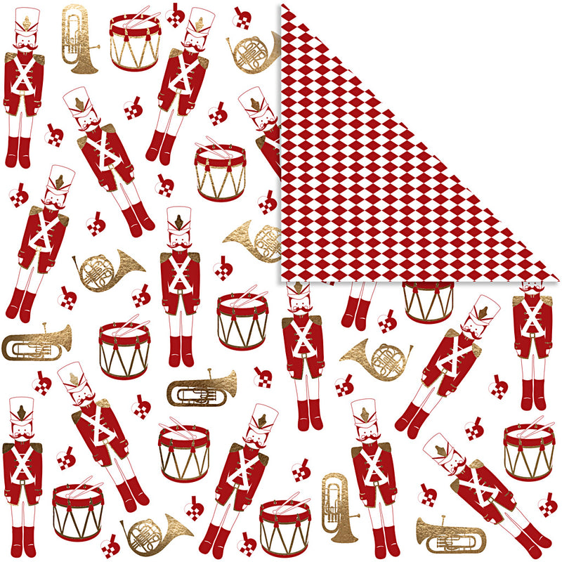 Load image into Gallery viewer, Https: www.cchobby.nl design-papier-notenkraker-180-gr-goud-rood-wit-3-vel-1-doos
