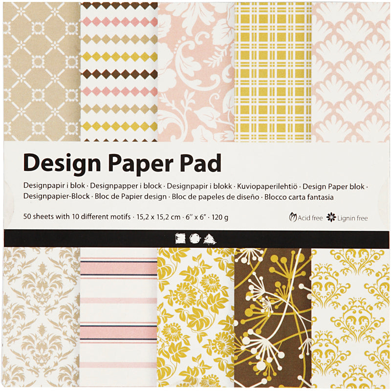 Load image into Gallery viewer, Creativ company design papierblok, vel 15,2x15,2 cm, 120 gr, groen, roze, 50 vel 1 doos
