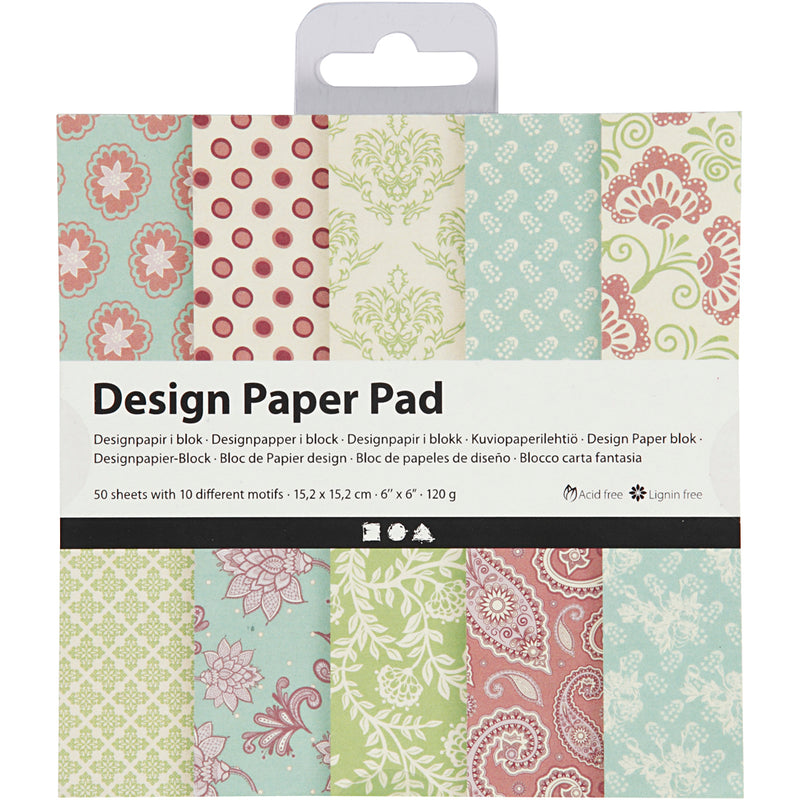Load image into Gallery viewer, Https: www.cchobby.nl design-papierblok-vel-15-2x15-2-cm-120-gr-mint-groen-paars-50-vel-1-doos
