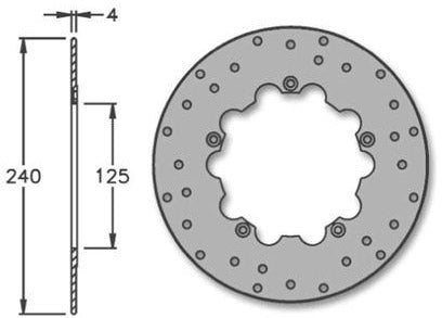 Brake disc IGM Gilera DNA 50/125cc front brake 240x125x4mm