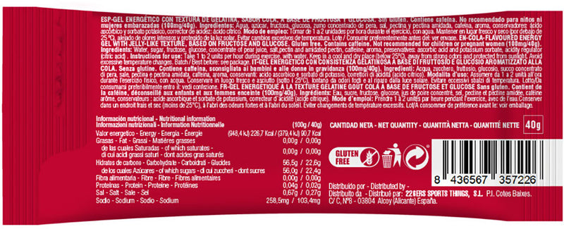 Load image into Gallery viewer, 226ers hydrajelly 100mg caffeine cola gel 40g

