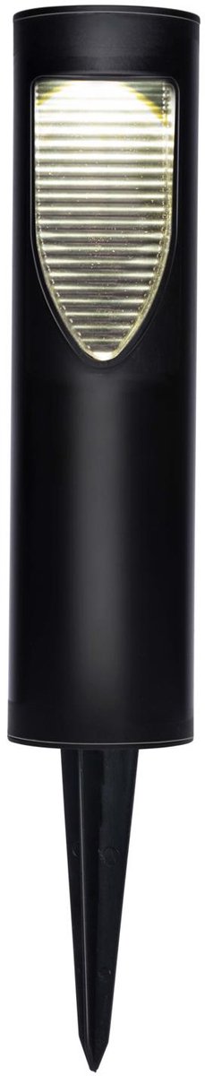 Grundig solar tuinverlichting - tuinlamp met grondpin - buitenverlichting - warm wit led licht - ip44 spatwaterdicht - brandduur 6-8 uur - zwart