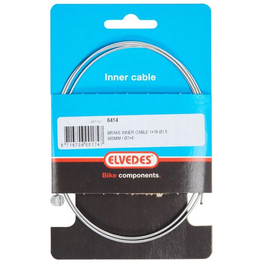 Elvedes rem binnenkabel 900mm 1 ×19 draads verzinkt ø1,5mm met t-nippel ø7 × 6mm