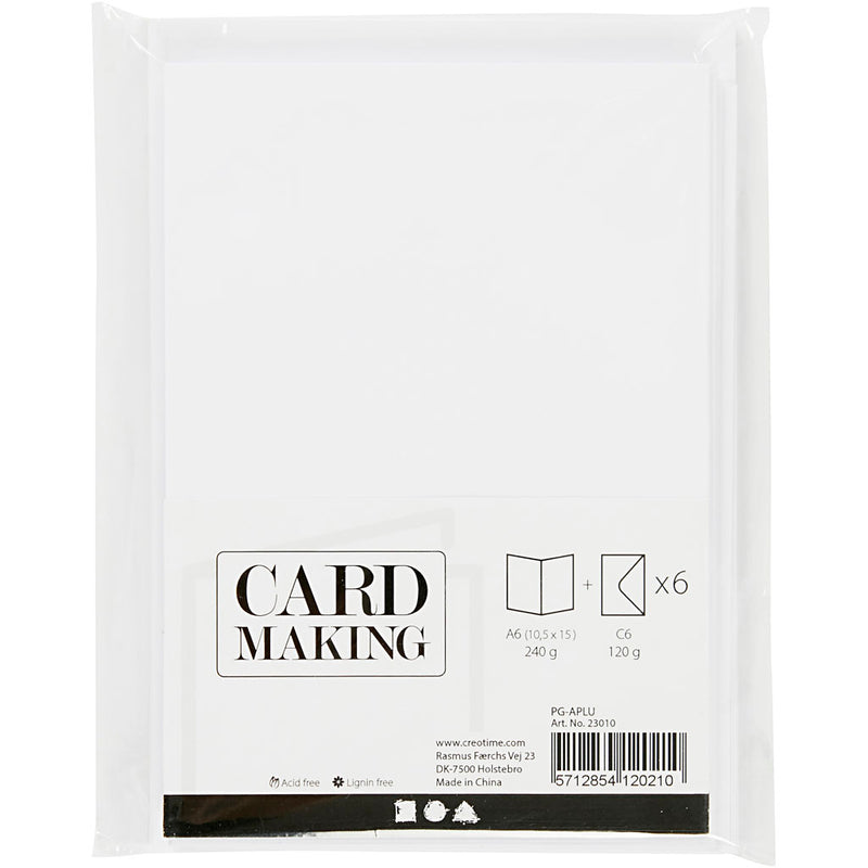 Afbeelding laden in galerijviewer, Https: www.cchobby.nl kaarten-en-enveloppen-afmeting-kaart-10-5x15-cm-afmeting-envelop-11-5x16-5-cm-110-230-gr-wit-6-set-1-doos
