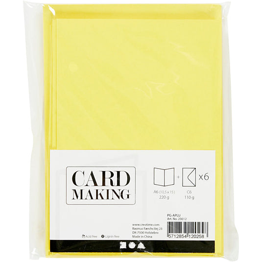 Https: www.cchobby.nl kaarten-en-enveloppen-afmeting-kaart-10-5x15-cm-afmeting-envelop-11-5x16-5-cm-110-220-gr-geel-6-set-1-doos
