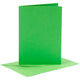 Kaarten en enveloppen, afmeting kaart 10,5x15 cm, afmeting envelop 11,5x16,5 cm, 110+220 gr, groen, 6 set 1 doos