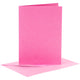 Kaarten en enveloppen, afmeting kaart 10,5x15 cm, afmeting envelop 11,5x16,5 cm, 110+220 gr, roze, 6 set 1 doos