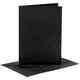 Kaarten en enveloppen, afmeting kaart 10,5x15 cm, afmeting envelop 11,5x16,5 cm, 110+230 gr, zwart, 6 set 1 doos