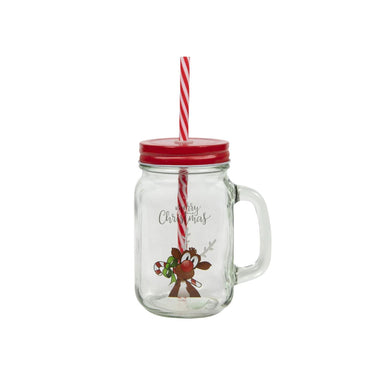 Svenska living drinkglas rendier met rietje 500ml