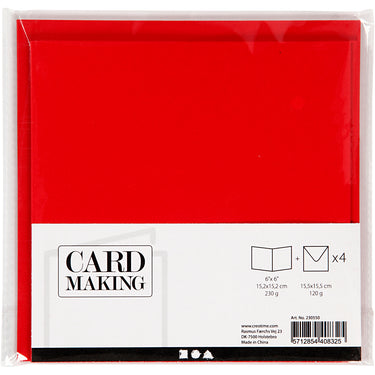 Http: www.cchobby.nl kaarten-en-enveloppen-afmeting-kaart-15-2x15-2-cm-afmeting-envelop-16x16-cm-230-gr-rood-4-set-1-doos