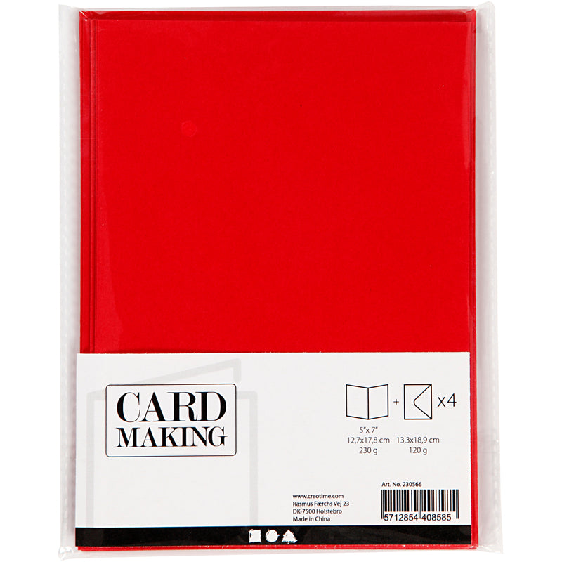 Afbeelding laden in galerijviewer, Https: www.cchobby.nl kaarten-en-enveloppen-afmeting-kaart-12-7x17-8-cm-afmeting-envelop-13-3x18-5-cm-230-gr-rood-4-set-1-doos
