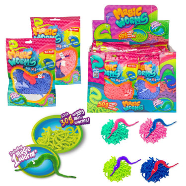 Toi-toys magische worm 15cm met mini wormpjes 50gr