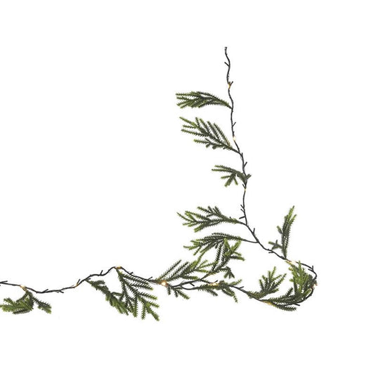 Svenska living guirlande conifer green 20led 190cm 2xaa