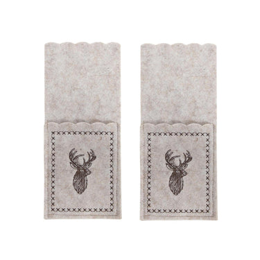 Svenska living bestekzakje rendier vilt beige set a 2 stuks 23x10cm