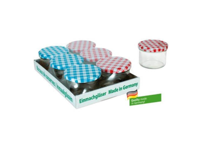 Load image into Gallery viewer, Deti weckglas weckpot jampot met geruit schroefdeksel 230 ml pak a 6 stuks
