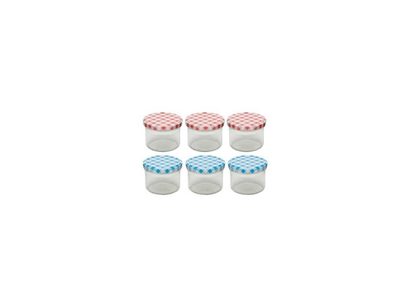 Load image into Gallery viewer, Deti weckglas weckpot jampot met geruit schroefdeksel 230 ml pak a 6 stuks
