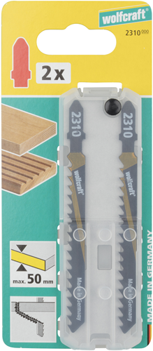 Wolfcraft - decoupeerzaagblad 100mm - hcs, t-schacht - 2 stuks - decoupeerzaagbladen - 2310000