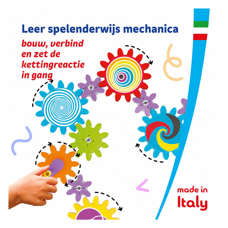 Load image into Gallery viewer, Quercetti tandwielenset kaleido gears - 55-delig - bouwstenen
